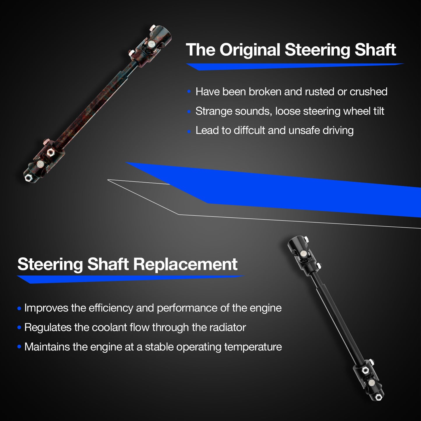 71223022HKR BlackHeart Steering Column Shaft For 1982-1993 GM S10 G-Body F-Body
