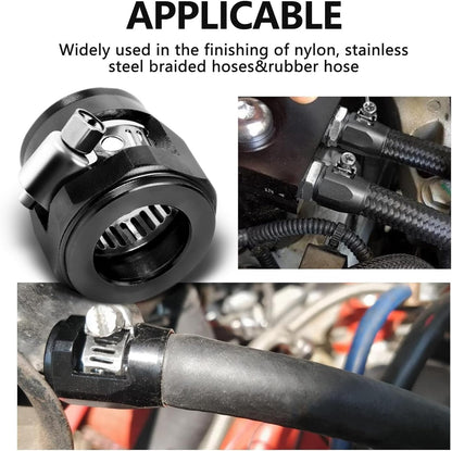 8Pcs 6AN Flexible Rubber Hose Clamps Finisher Clamp for 3/8 Fuel/Gas/Oil Hose