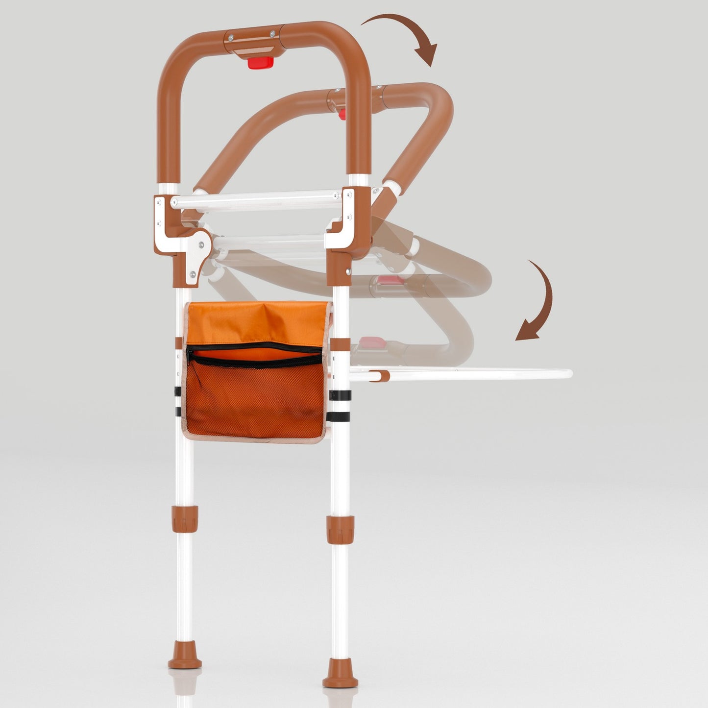 Foldable Bed Assist Rail w/ Pouch, Adjustable Height, 350LBS Support