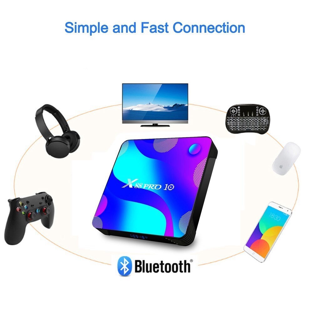 X88 Pro 10 Android Tv Box 11.0 Smart Tv Box Rk3318 2Gb 16Gb Support 2.4G/5G