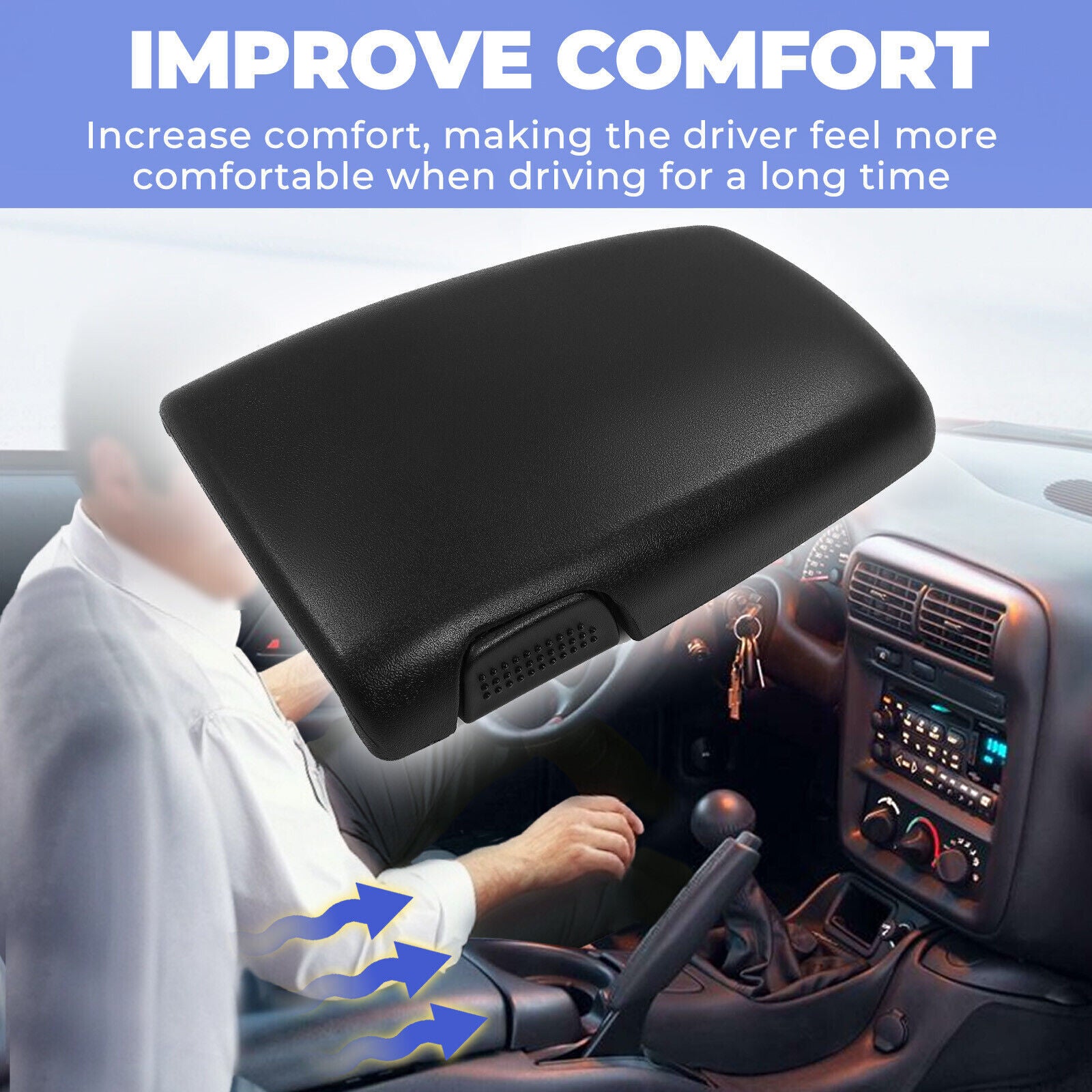 Solid Spare Console Door Lid Armrest #10421355 Ebony Black For Camaro / Firebird 1997-2002