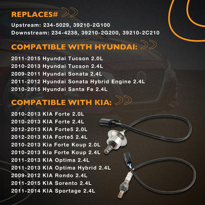 Upstream & Downstream O2 02 Oxygen Sensor For KIA Sorento Forte Hyundai Sonata