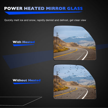 For 2017-2022 Ford F250 F350 SD Heated Mirror Glass Upper Passenger Side Right