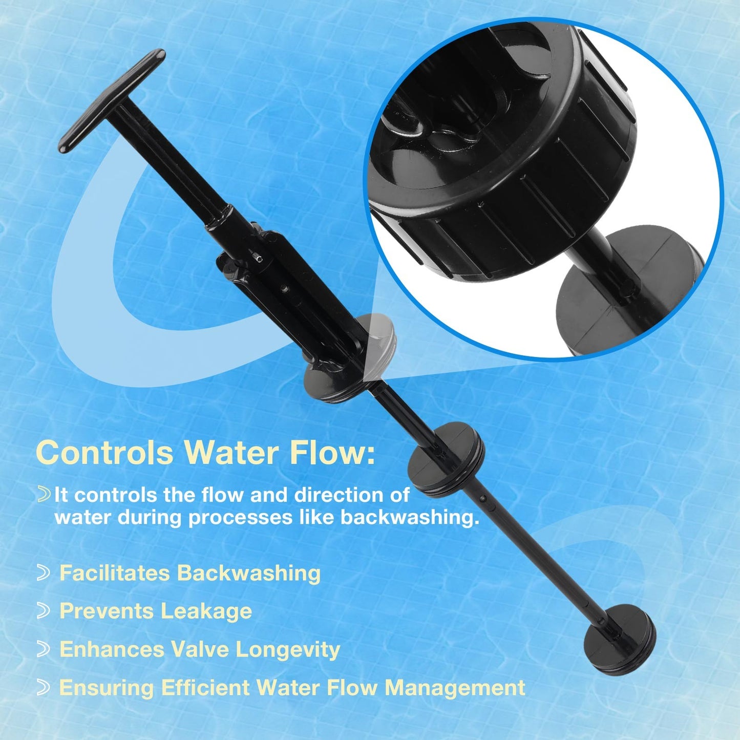 Piston Shaft Assembly Fit Pentair PVC Slide Pool & Spa Multiport Backwash Valve