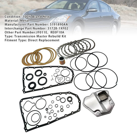 Solid Spare RE0F10A JF011E CVT Auto Transmission Master Rebuild Kit For NISSAN Mitsubishi
