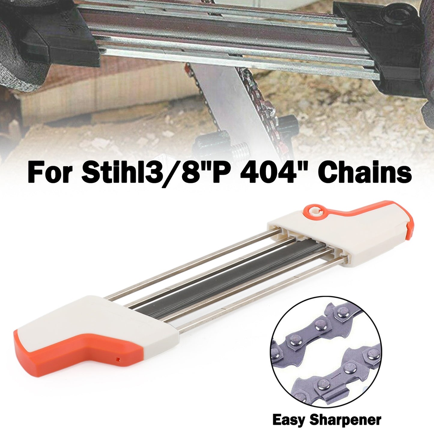??2 IN 1 Easy Chainsaw File Chain Sharpener Kits 7/32 5.5mm For Stihl 3/8"P 404"