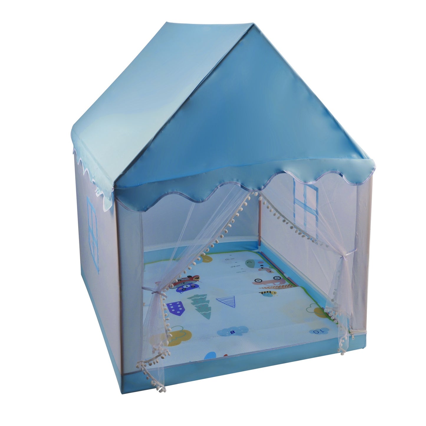 Kids Indoor Play Tent for Boys & Girls Assembly Tent with Metal Frame Blue