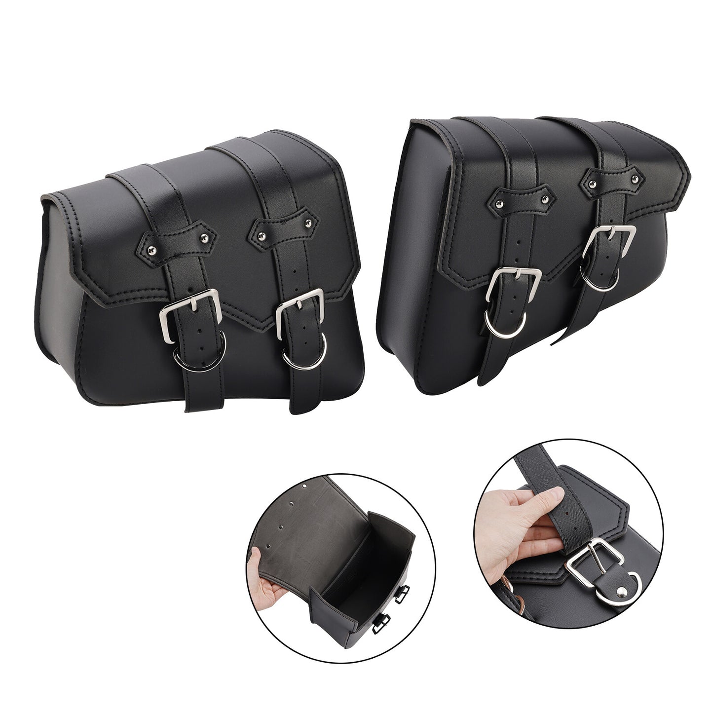 Side Tail Bag Saddlebag Color Matching Luggage Black 21L For Scooter Motorcycle
