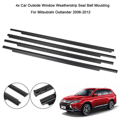 4x Car Outside Window Weatherstripeal Belt Moulding For Mitsubishi Outlandr2