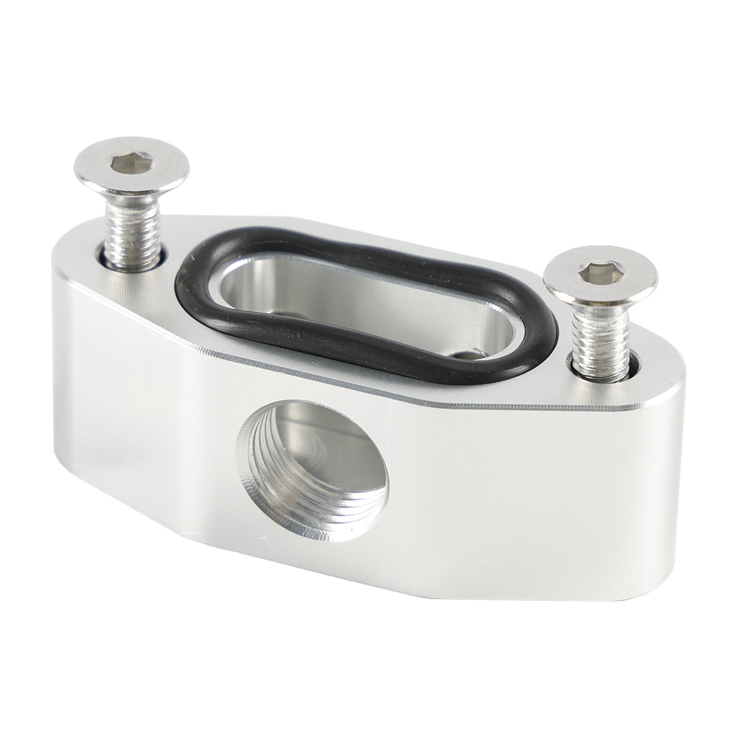 Billet LS Twin Turbo Dual 90 degree 1/8" NPT Oil Feed Line Adapter Plate