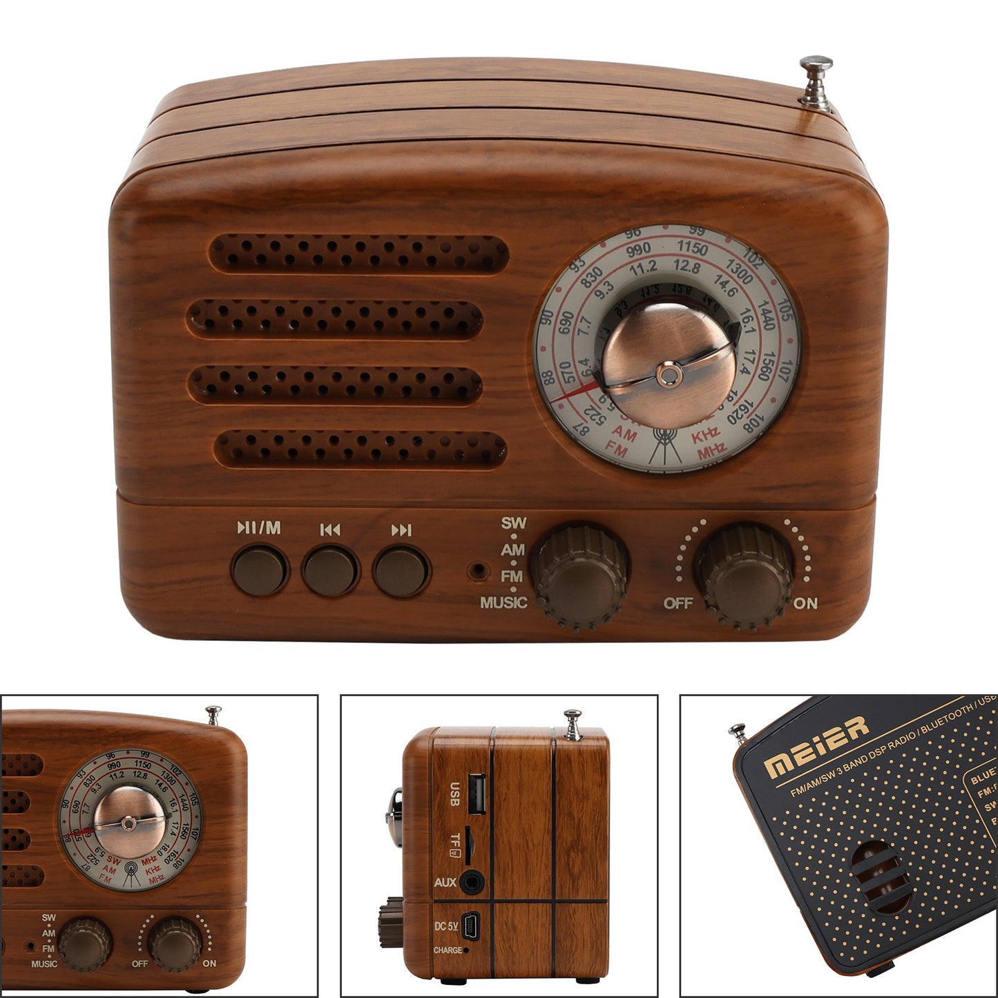 Retro-Style Decorative Radio Mini Multifunction Music Player Bluetooth Speaker