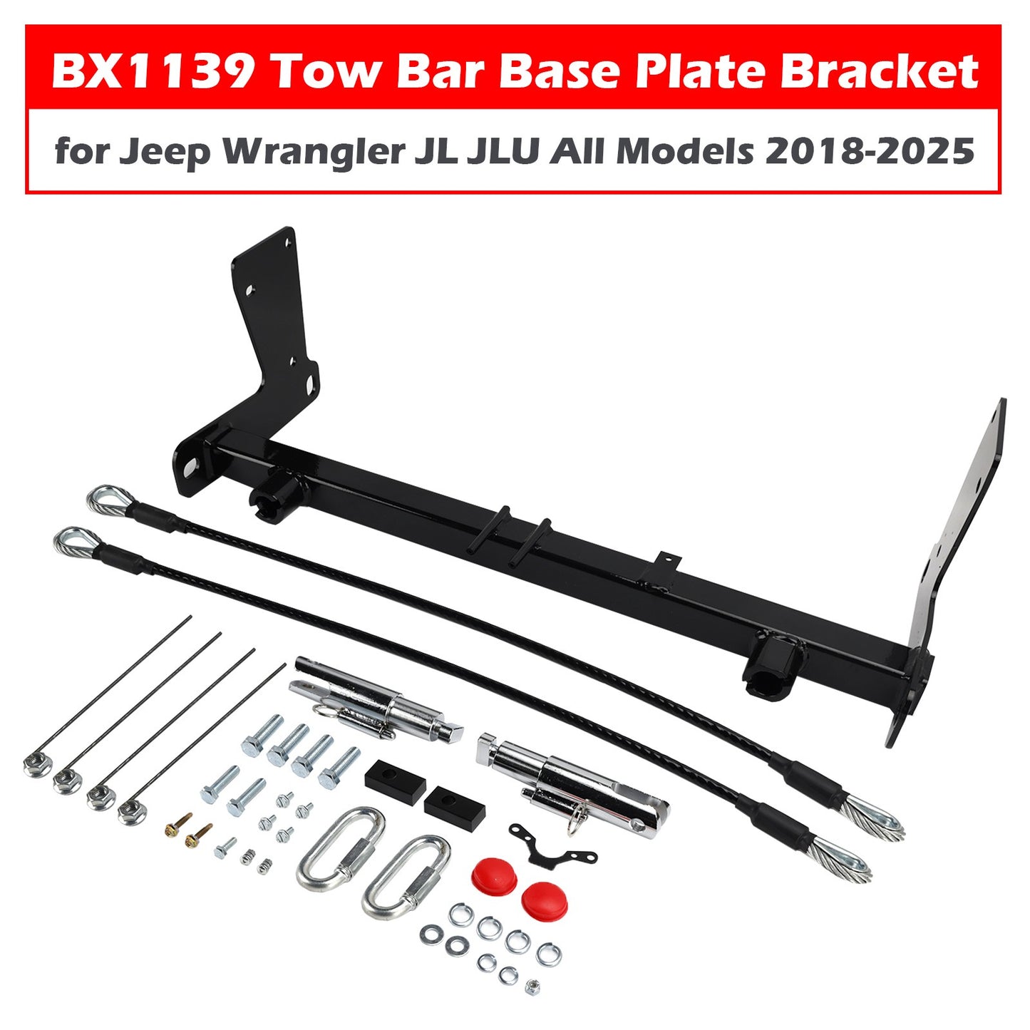 BX1139 Tow Bar Base Plate Bracket for Jeep Wrangler JL JLU All Models 2018-2025
