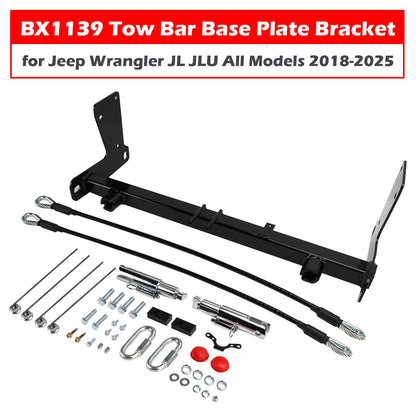 BX1139 Tow Bar Base Plate Bracket for Jeep Wrangler JL JLU All Models 2018-2025