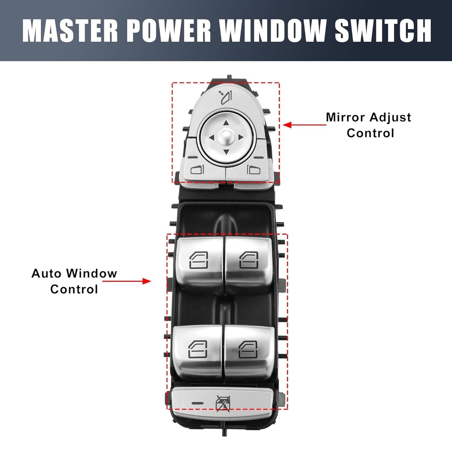 Front Master Power Window Switch For Mercedes Benz C300 Sedan GLC300 2015-2021