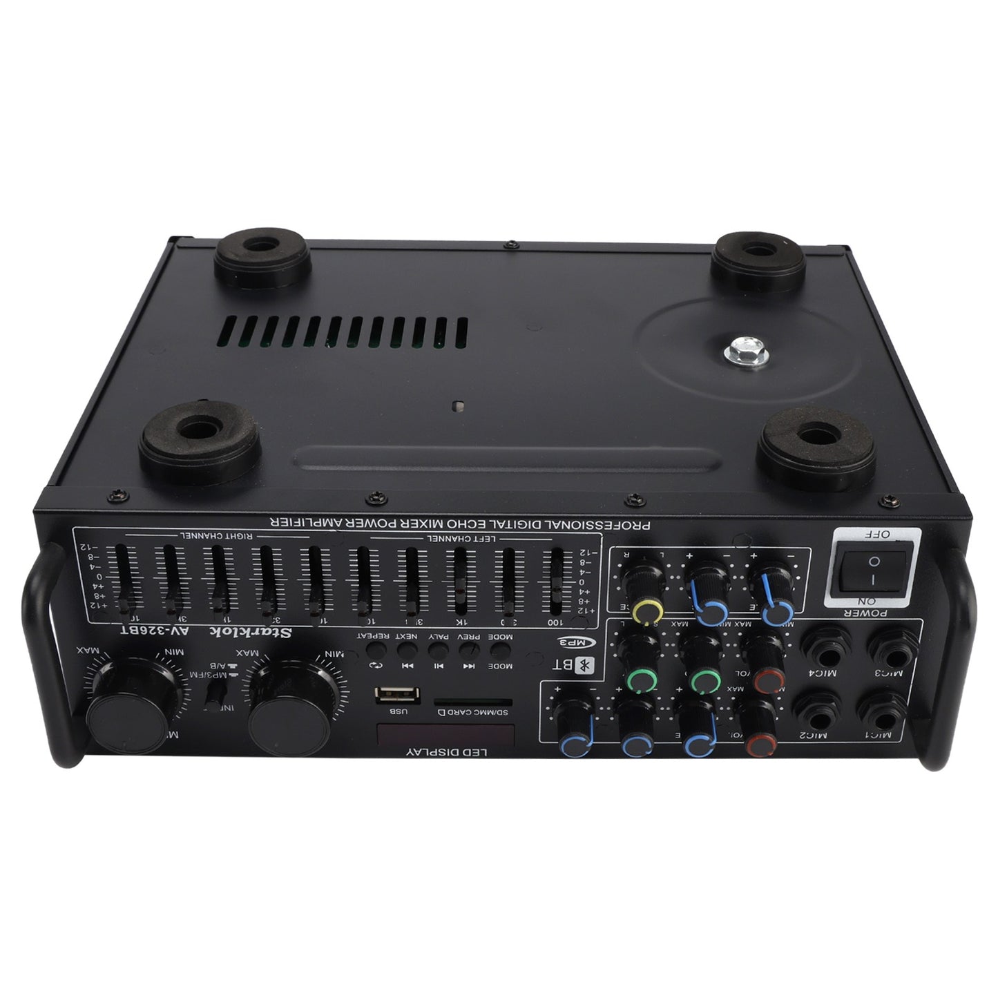 2500W Peak Stereo HiFi Power Amplifier Bluetooth5.4 Karaoke FM USB EQ Mixer 110V