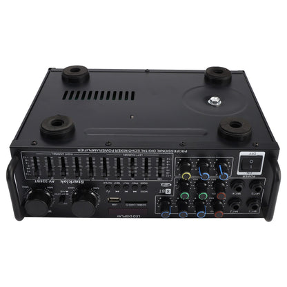 2500W Peak Stereo HiFi Power Amplifier Bluetooth5.4 Karaoke FM USB EQ Mixer 110V