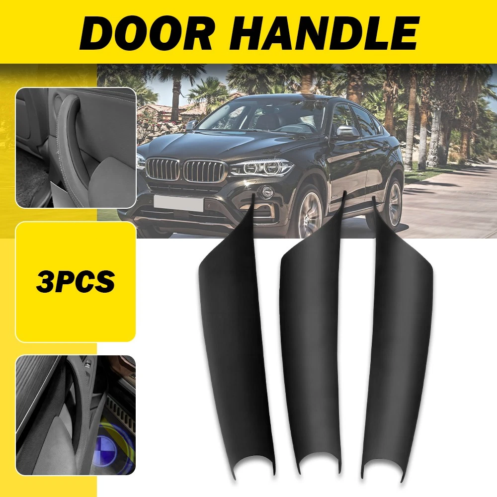 Black Inner Door Panel Handle Pull Trim Cover For BMW X5 X6 F15 F16 2014-2018 US