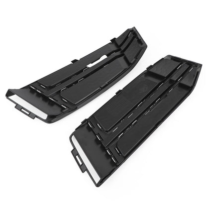 Black Front Fog Light Cover Fit For AUDI A4 B9 S-LINE 2016-2018 Bumper Grille