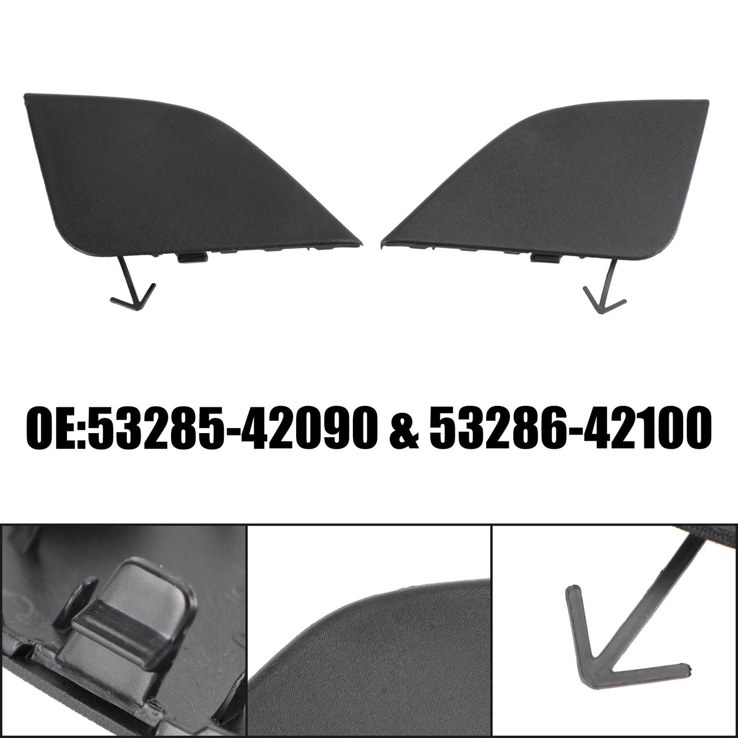 Right & Left Front Bumper Tow Eye Cap for Toyota Rav4 2016-2018