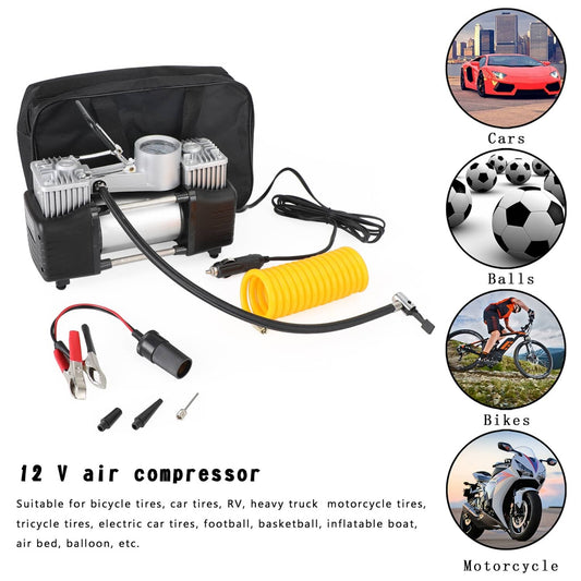 Solid Spare Heavy Duty Electric Air Tire Pump 12V Inflator Auto Car Truck Compressor 150PSI
