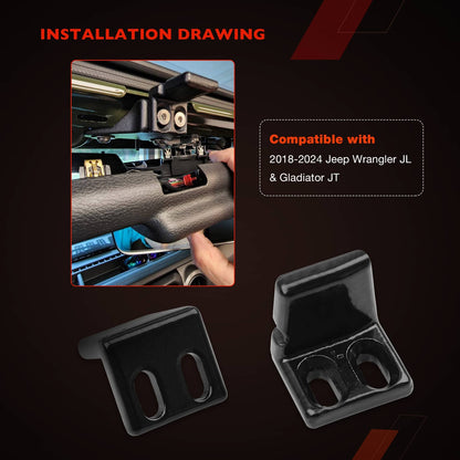Hard Top Mounting Brackets Kit For 2018-24 Jeep Wrangler JL JLU 4Xe Gladiator JT