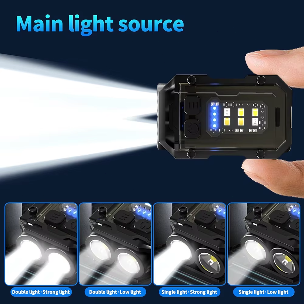 2pcs Mini Pocket Keychain Flashlight EDC Flashlight LED COB Night Light Lamp