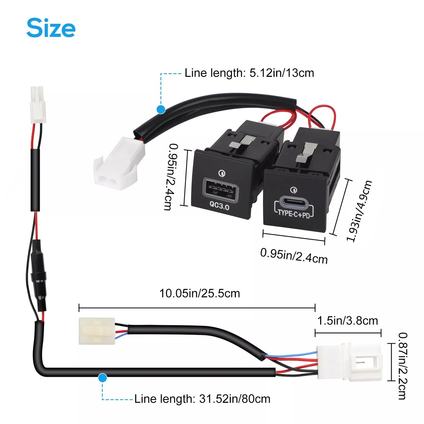 36W USB QC3.0 Charger + PD For Jetta MK6 10-14 Golf/GTI/R-Line 2006-2013 MK5 MK6