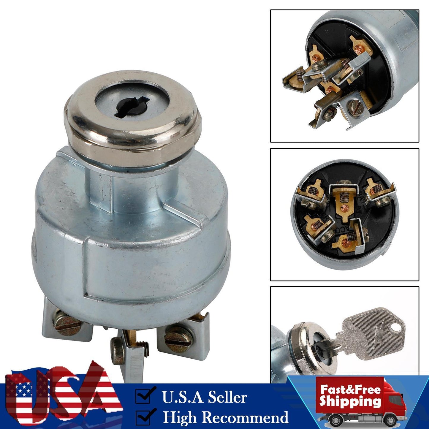 Ignition Switch For Clark Forklift 1723186 2339413 272041 7004210 With 2Keys