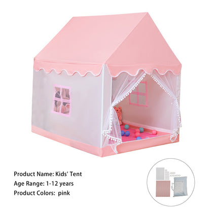 Assembly Tent with Metal Frame Kids Indoor Play Tent for Boys & Girls Pink