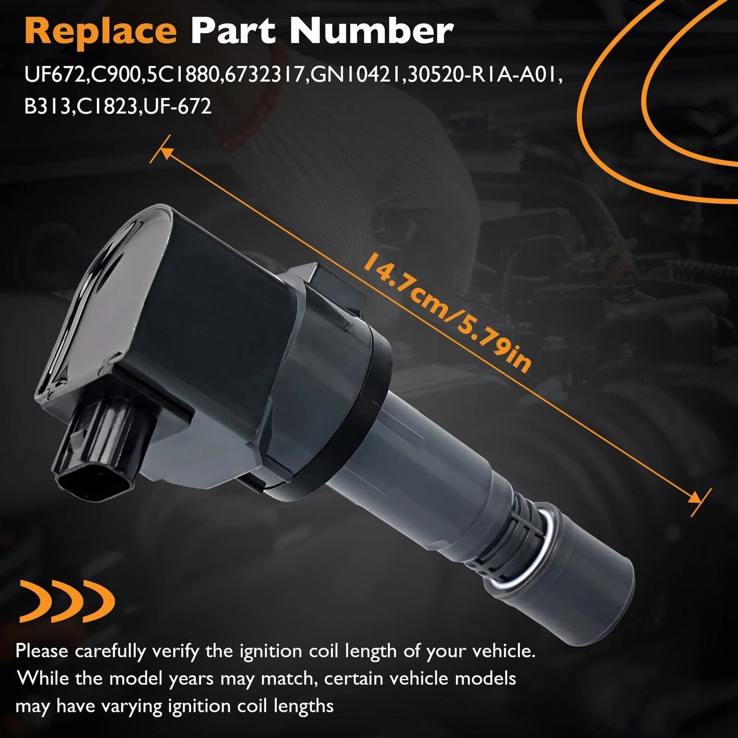 UF672 Ignition Coils Pack For 12-20 Honda Civic HR-V Acura ILX 1.8L 2.0L 5C1880
