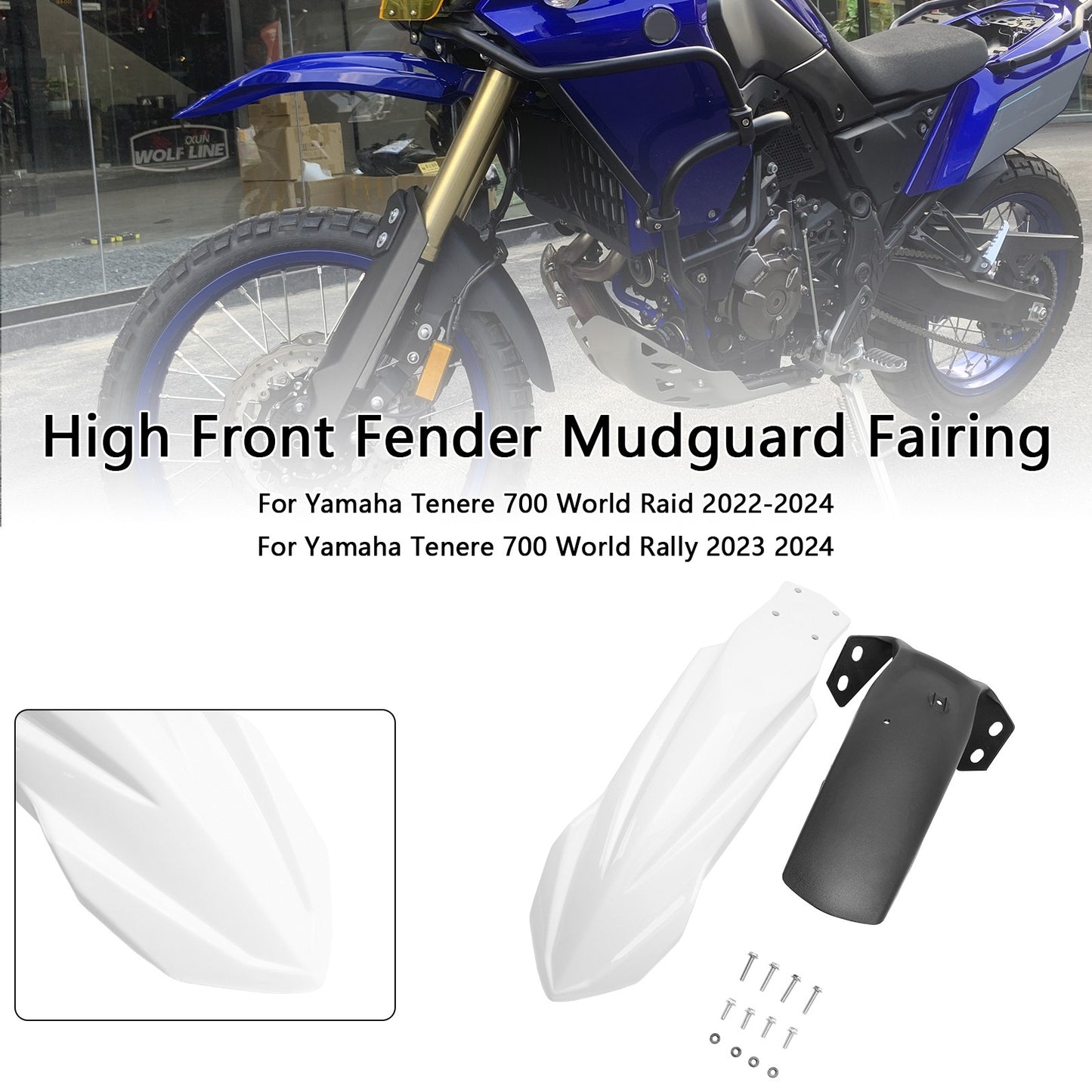 High Front Fender Mudguard Fairing For Yamaha Tenere 700 2019-2026 White