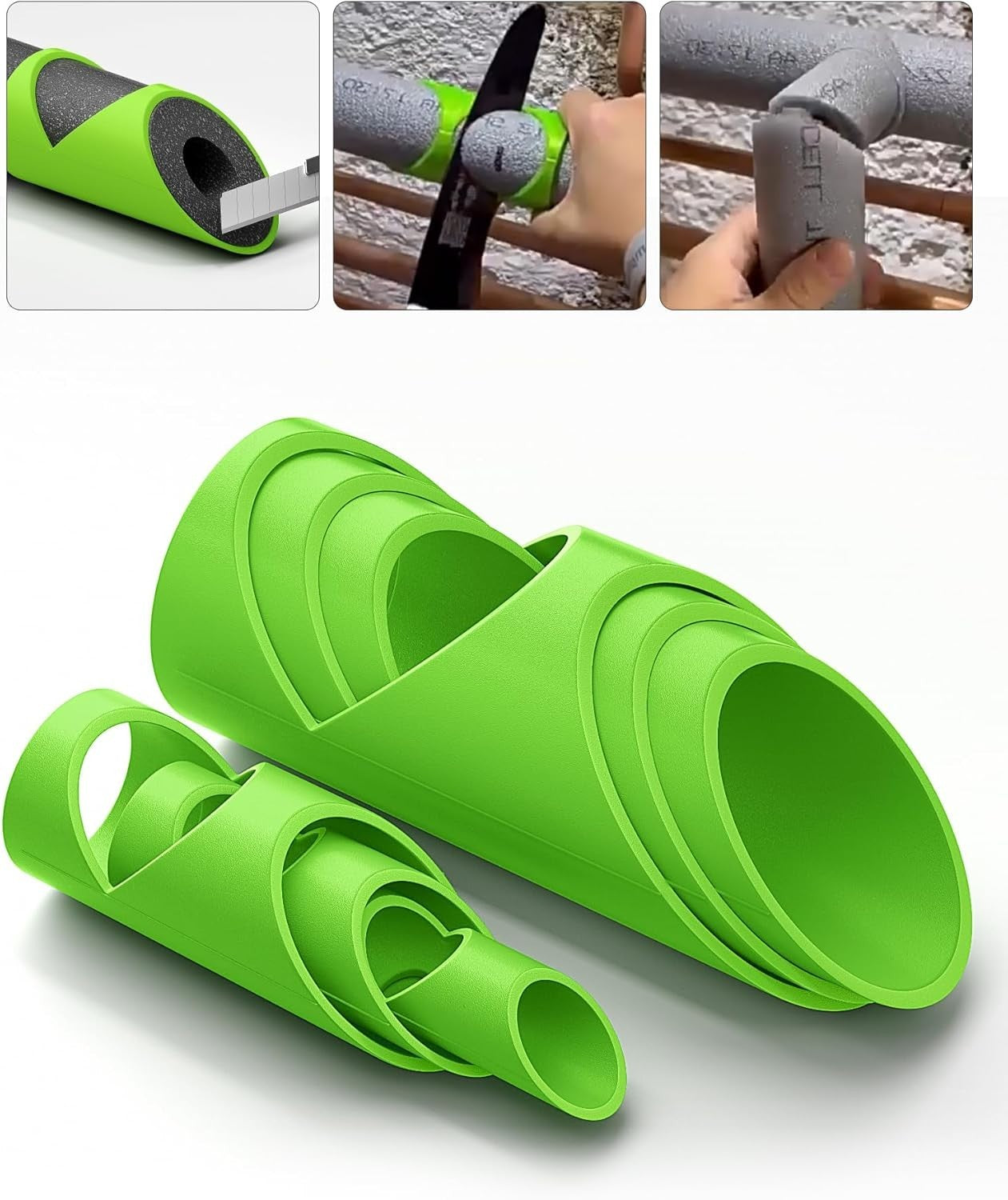 6PCS Pipe Insulation Cutting Guide Tool 15-53mm Molded Foam Rubber Pipe Cutter