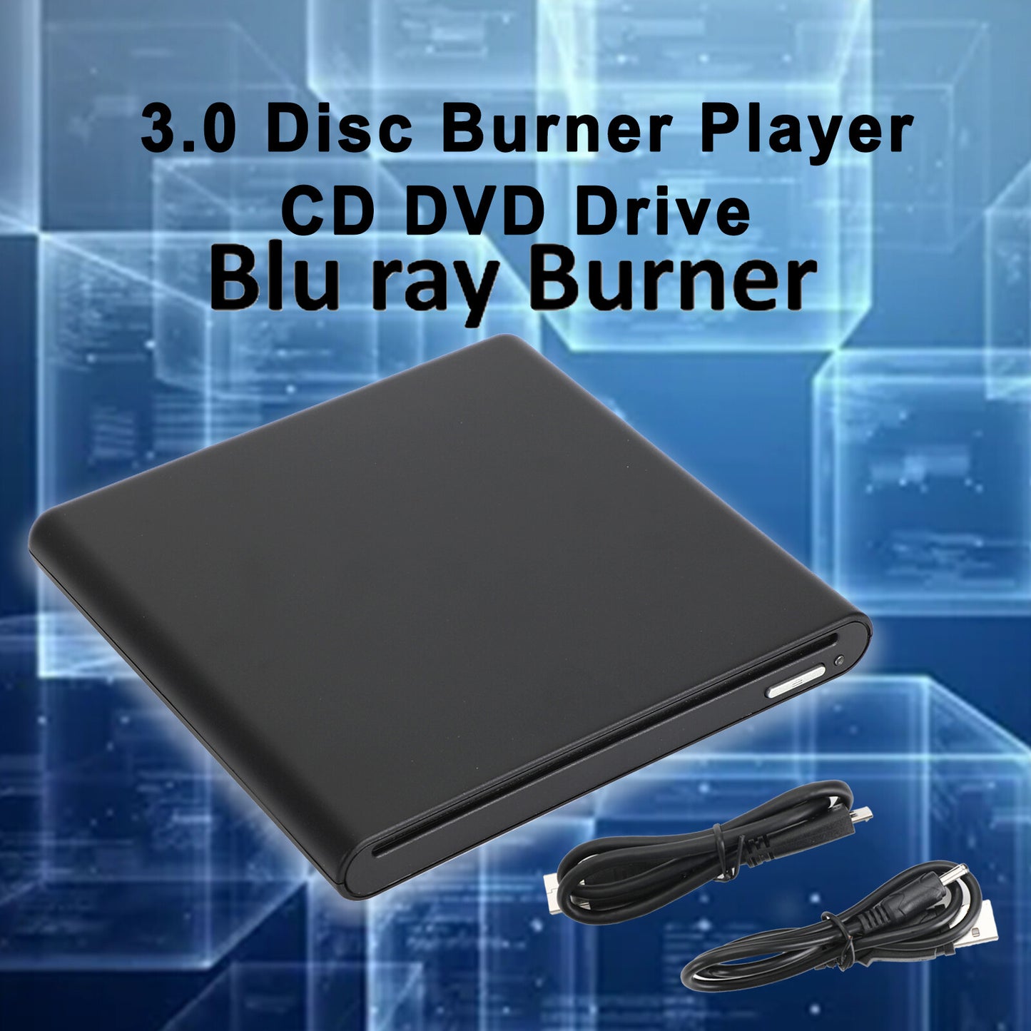 Burner USB External BD-R BD DVD CD RW Disc Writer Movie Player Black