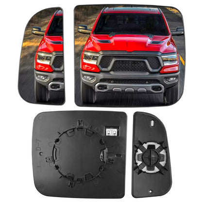 Upper & Lower Tow Mirror Spotter Glass Driver Side For 10-20 RAM 1500 2500 3500