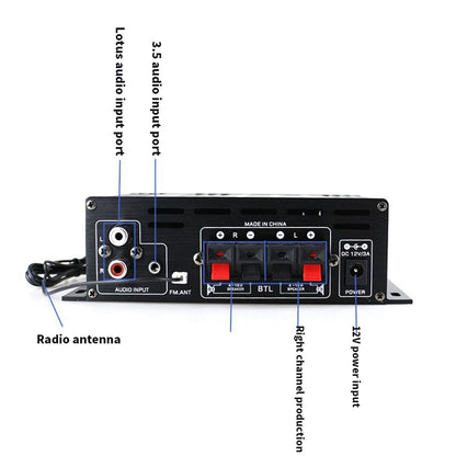 Bluetooth 2.0CH 400W Hi-Fi Auto Stereo 12V MP3 Car Audio Amplifier Radio Booster