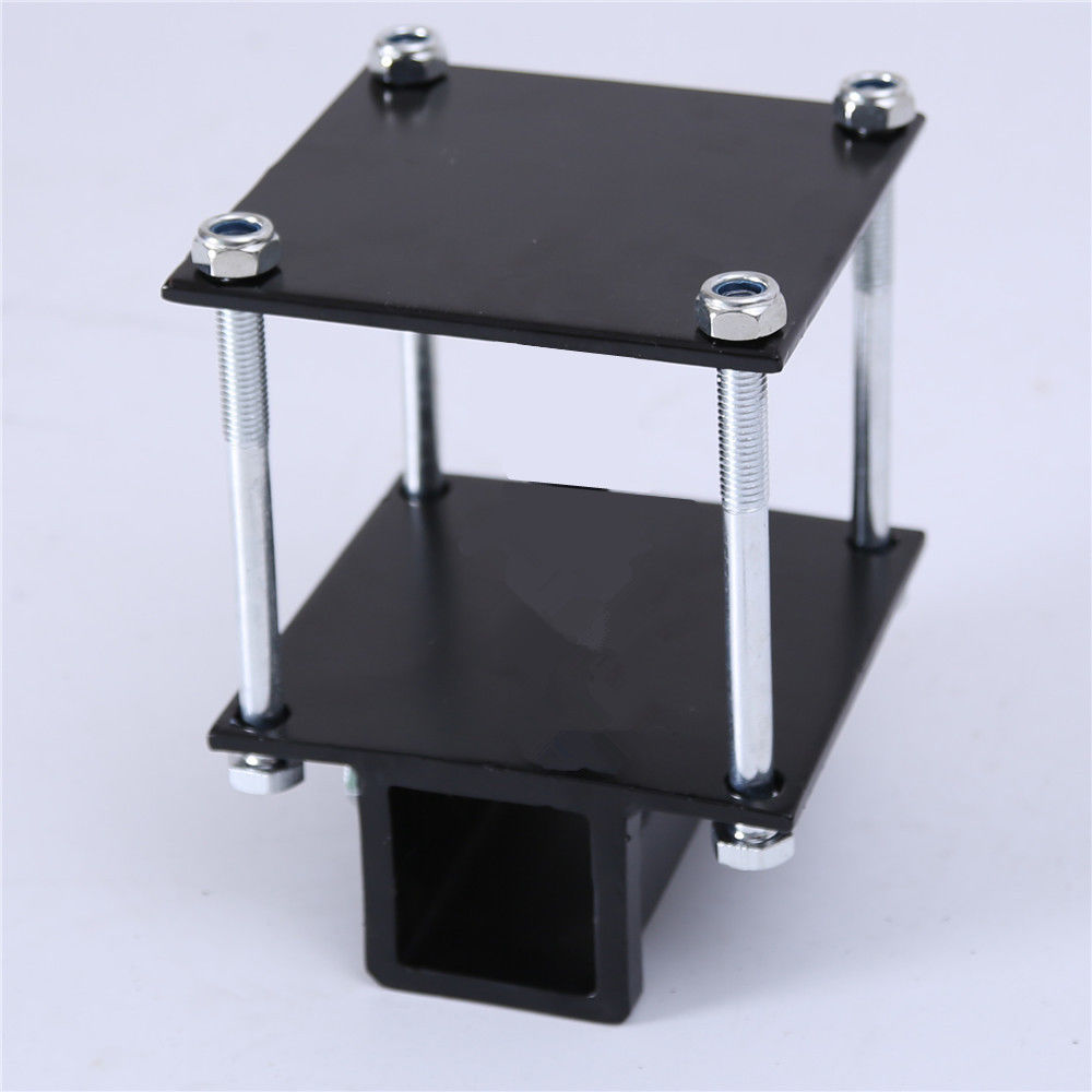 Solid Spare 4'' Square RV Bumper Receiver Adapter 2'' Hitch Mount Rack 2 Cargo Carrier tube