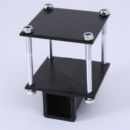 Solid Spare 4'' Square RV Bumper Receiver Adapter 2'' Hitch Mount Rack 2 Cargo Carrier tube