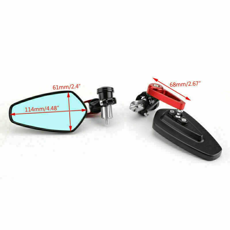 7/8" Aluminum Rear View Side Mirror Handle Bar End Universal For Motorcycle Rd N