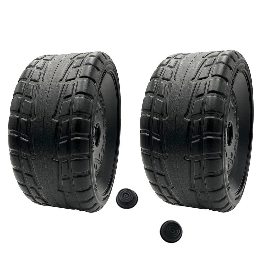 Solid Spare (2) Power Wheels J4390 Red Ford Mustang Left Wheels with Caps