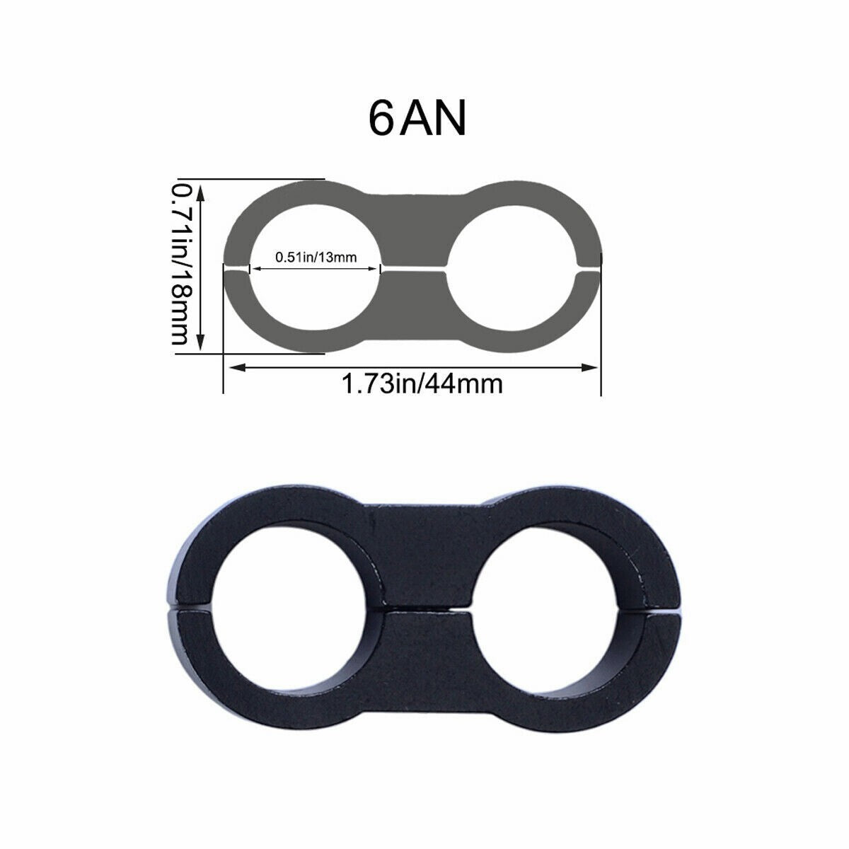10Pcs/lot -6AN Hose Separator Clamp Bracket Adapter for 3/8 Oil Fuel Hose Line
