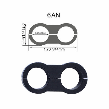 10Pcs/lot -6AN Hose Separator Clamp Bracket Adapter for 3/8 Oil Fuel Hose Line