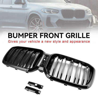 Gloss Black Front Kidney Grill Grille Fit For BMW X3 X4 G01 G02 2022-2025 2024