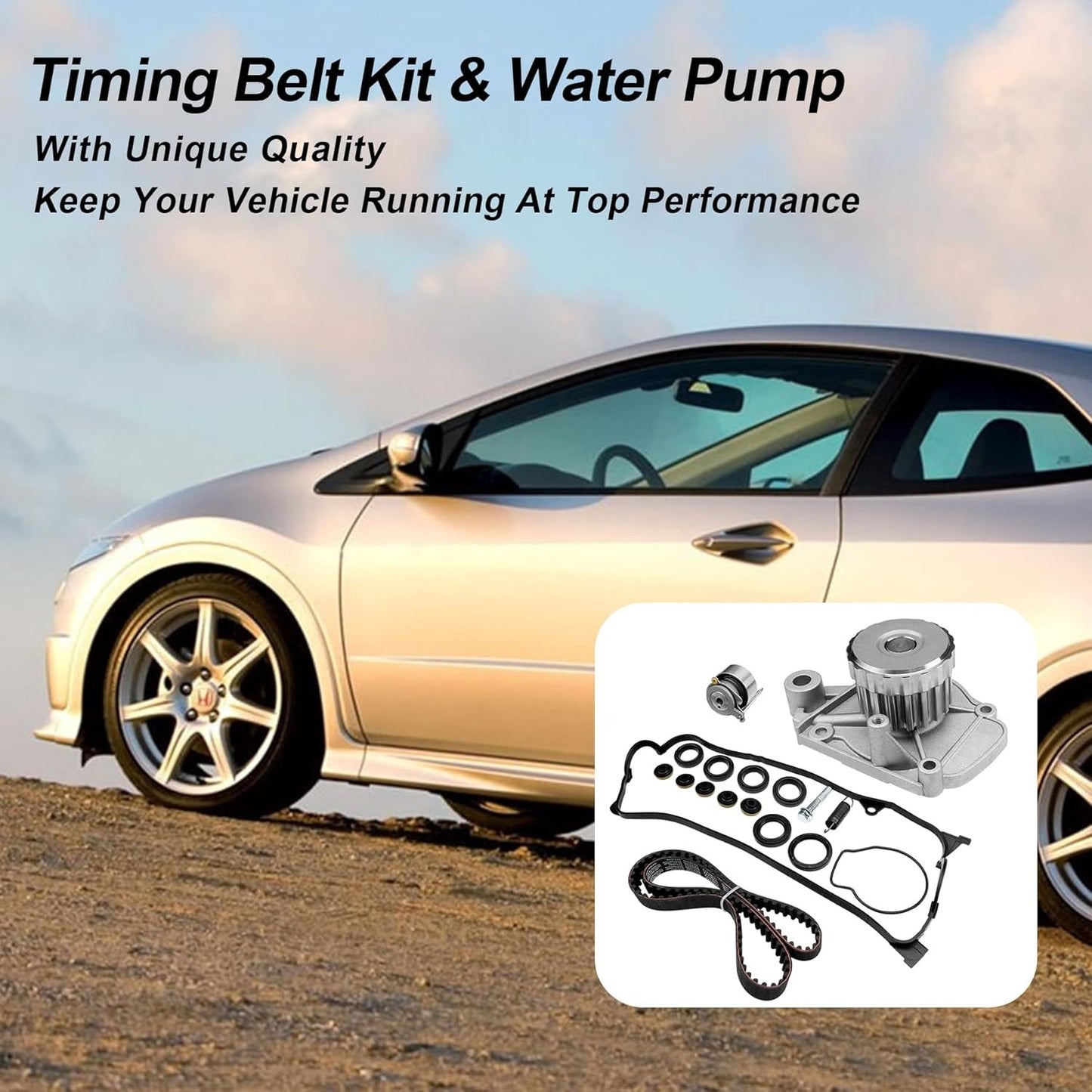 TBK312 1.7L Engine Timing Belt Kit w/ Water Pump 2001-2005 Honda Civic DX TCK312