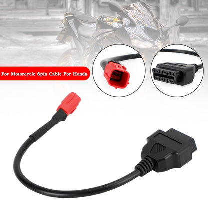 OBD2 Motorcycle Cable For Honda 6 Pin Plug Diagnostic Cable to 16 pin Adapter