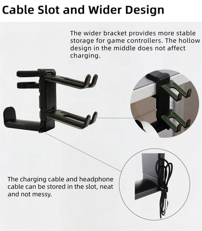 3-in-1 PC Gaming Headphone Headset Earphone Stand Hook Hanger Holder Under Desk