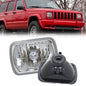 Pair 5x7" 7X6" Inch Square Diamond Cut Headlights For Jeep Cherokee XJ 1984-2001