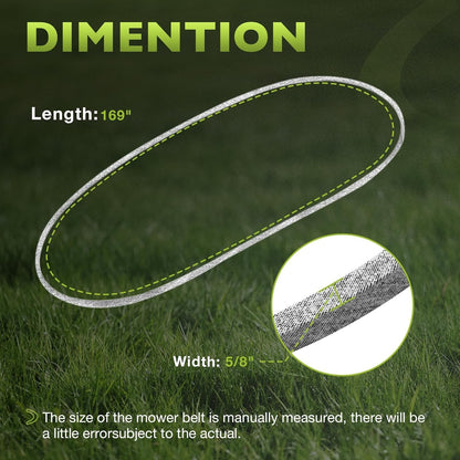 169" x 5/8" Mower Deck Belt For Country Clipper Avenue Boulevard Challenger XLT