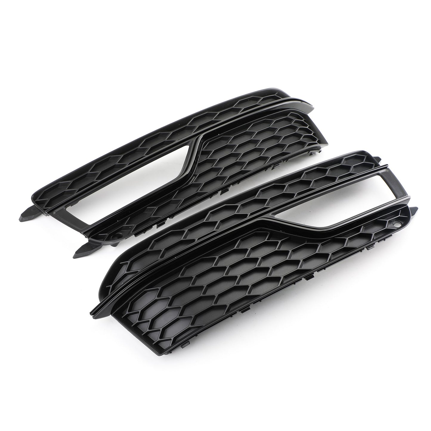 Pair Front Fog Lamp Black Trim Grills Grill Fit AUDI A5 S-Line S5 2013-2016