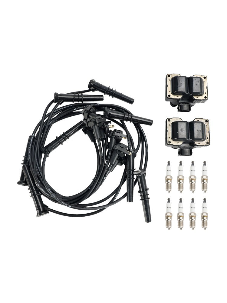 2 Ignition Coil Pack 8 Spark Plugs and Wire Set FD487 SP432 For Ford Expedition
