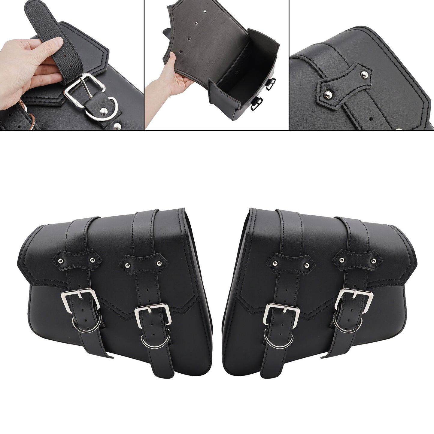 Side Tail Bag Saddlebag Color Matching Luggage Black 21L For Scooter Motorcycle
